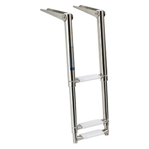 Telescopic narrow ladder AISI316 3 white steps