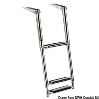 Telescopic large ladder AISI316 black 3 steps