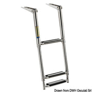 Telescopic large ladder AISI316 black 3 steps