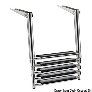 BIG telescopic ladder for platform 5 steps