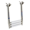 Telescopic ladder for fixing under the gangplank