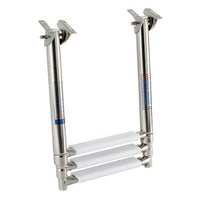 Telescopic ladder for fixing under the gangplank