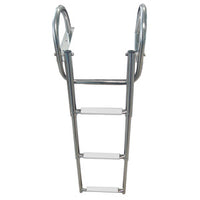 3-step (white) telescopic ladder w/handles