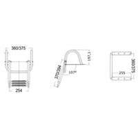3-step (white) telescopic ladder w/handles