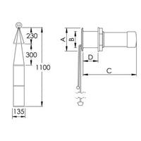 3-step emergency ladder w/ rear nut