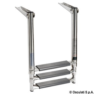 3-step telescopic ladder for platforms oval tubes