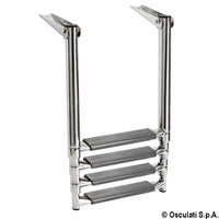 4-step telescopic ladder for platforms oval tubes