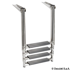 4-step telescopic ladder for platforms oval tubes