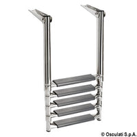 5-step telescopic ladder for platforms oval tubes