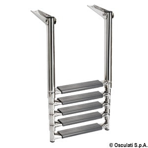 5-step telescopic ladder for platforms oval tubes