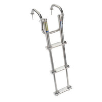 Very compact telescopic ladder with handles for gangplanks