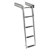 Ladder with overhanging rungs, to be mounted under the platform