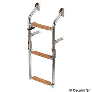 Ladder 3 steps AISI316 + Iroko
