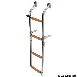 Ladder 4 steps AISI316 + Iroko