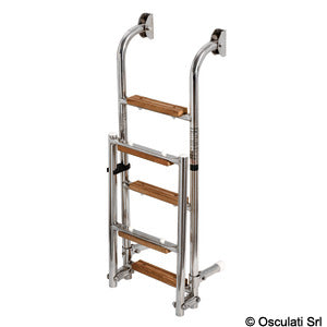 Ladder 5 steps AISI316 + Iroko