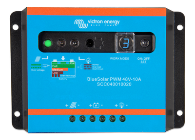 Victron BlueSolar Charge Controller 48V-10A. 95 x 140 x 33,5 mm. 0.17KG.