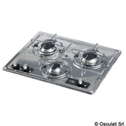 SS flush mount hob unit 3 burners 470x360 mm