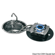 Hinged cooktop 1 burner round version