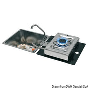 Hinged cooktop 1 burner rectangular version