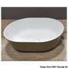 Countertop semi-oval sink Ocritech white/beige 350x260 mm