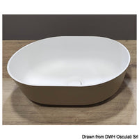 Countertop semi-oval sink Ocritech white/beige 350x260 mm
