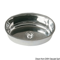 Oval sink SS, mirror polished 240x375 mm