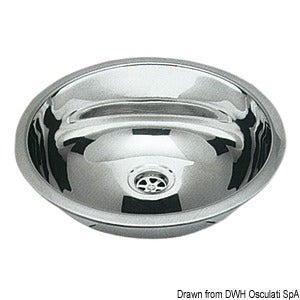 Rund sink SS, mirror polished 387 mm