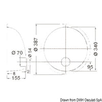 Rund sink SS, mirror polished 387 mm