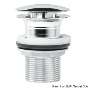 Push-Pull chromed brass drain outlet