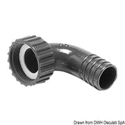 Swivelling hose adaptor straight 25 mm