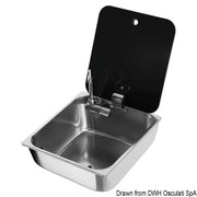 Sink w/tinted glass lid 325x350 mm