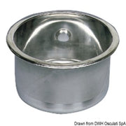 SS mirror polished round sink 285x180 mm