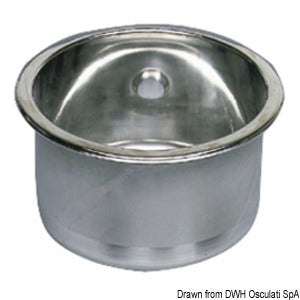 SS mirror polished round sink 285x180 mm