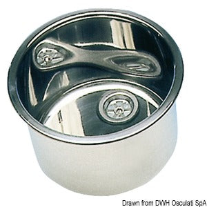SS mirror polished round sink 385x180 mm