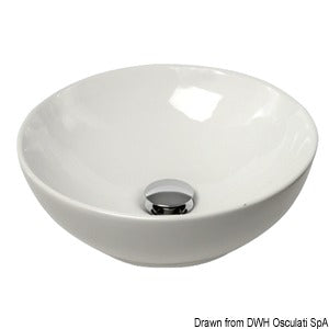 Ceramic hemispherical sink surface mounting Ø410mm