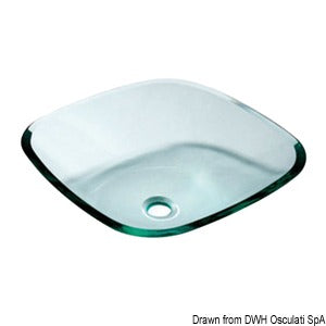 Glas square sink rounded edges 420 x 420 mm