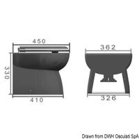 Faired electrical WC porcelain bowl low 24 V