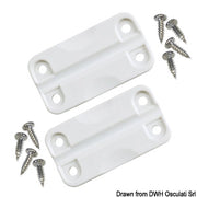 Spare pair plastic white hinges f.IGLOO ice makers