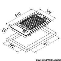 Satin-finish stainless steel electric barbecue