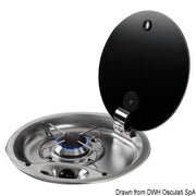 1-burner SS hob w/tinted glass cover 340 mm