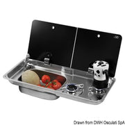 2-burner left hob w/tinted glass cover