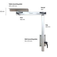 Lagun table leg system 500mm - Frame & Mounting Plate Only