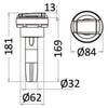 Osculati Saturn Shower with Built-In Horizontal Mixer 510558 15.470.02