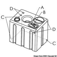 Horizontal rigid modular tank drinkable water 172l