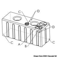 Horizontal rigid modular tank drinkable water 343l