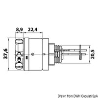 Starting key w/pressure starter 6 terminals