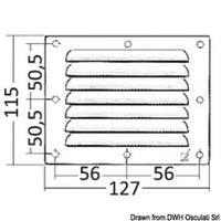 Louvred vent polished SS 115x127 mm