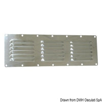 Louvred vent polished SS + fly screen 115x127 mm