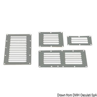 Louvred vent polished SS + fly screen 232x127 mm