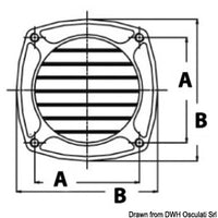 Air vent AISI316 129x129 mm w/studs